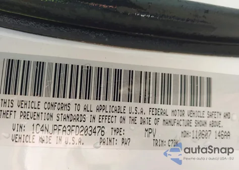 2015 Jeep Patriot Latitude z USA, uszkodzony, nr VIN 1C4NJPFA3FD203476